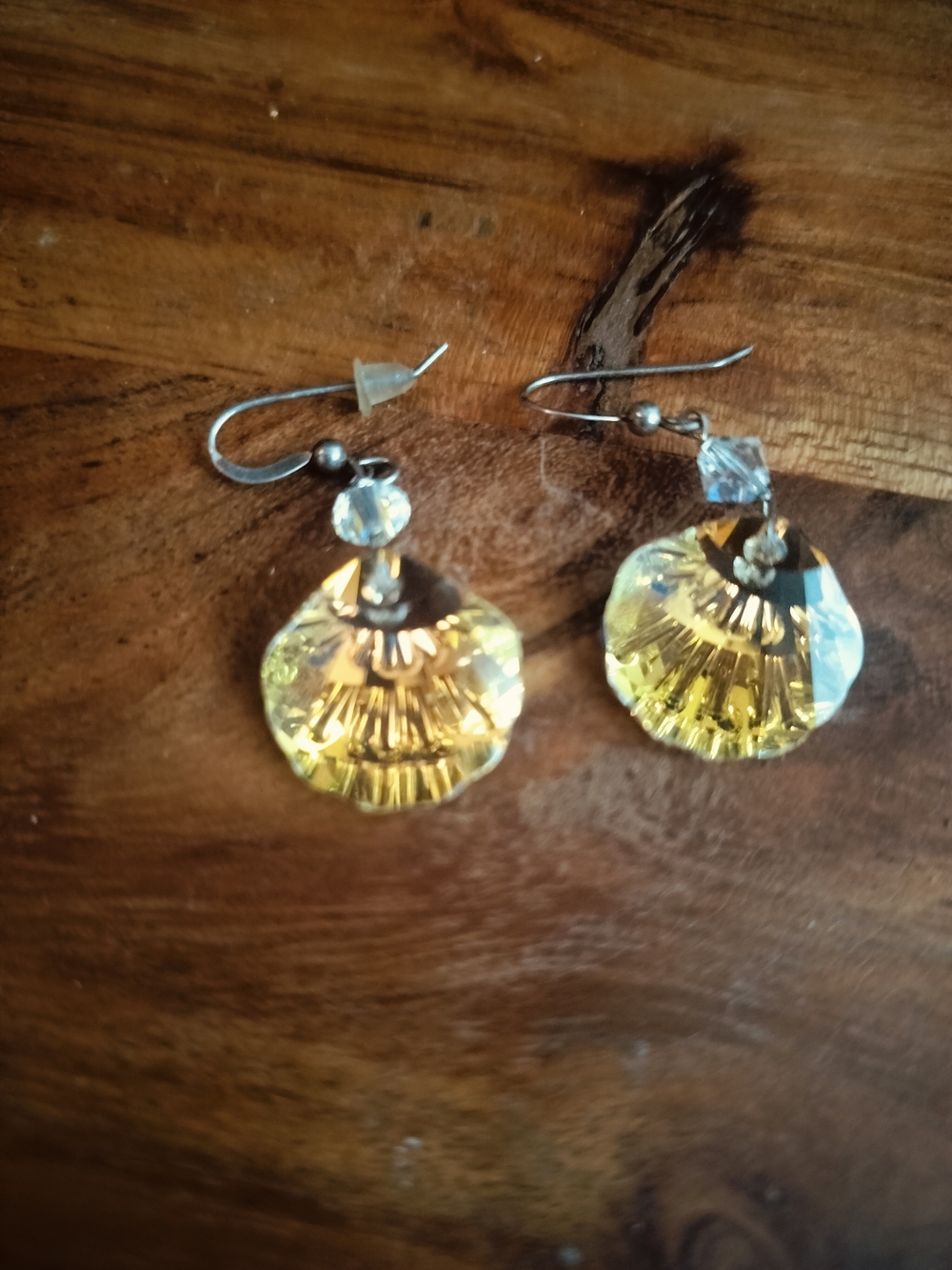 Faceted Yellow Crystal Drop Earrings for Women